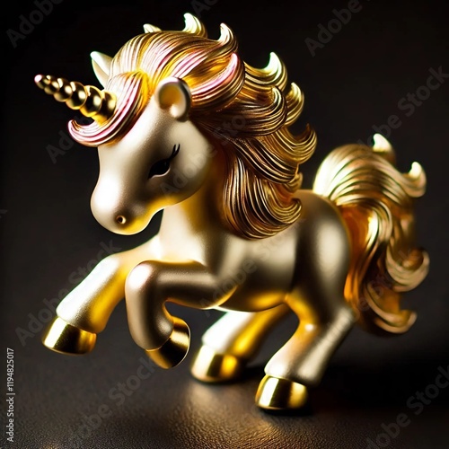 Statuette de Licorne en or photo