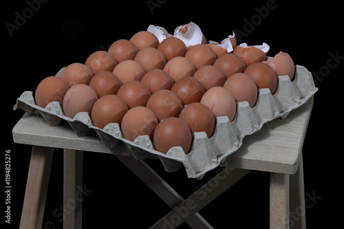 Eggs in eggtray photo