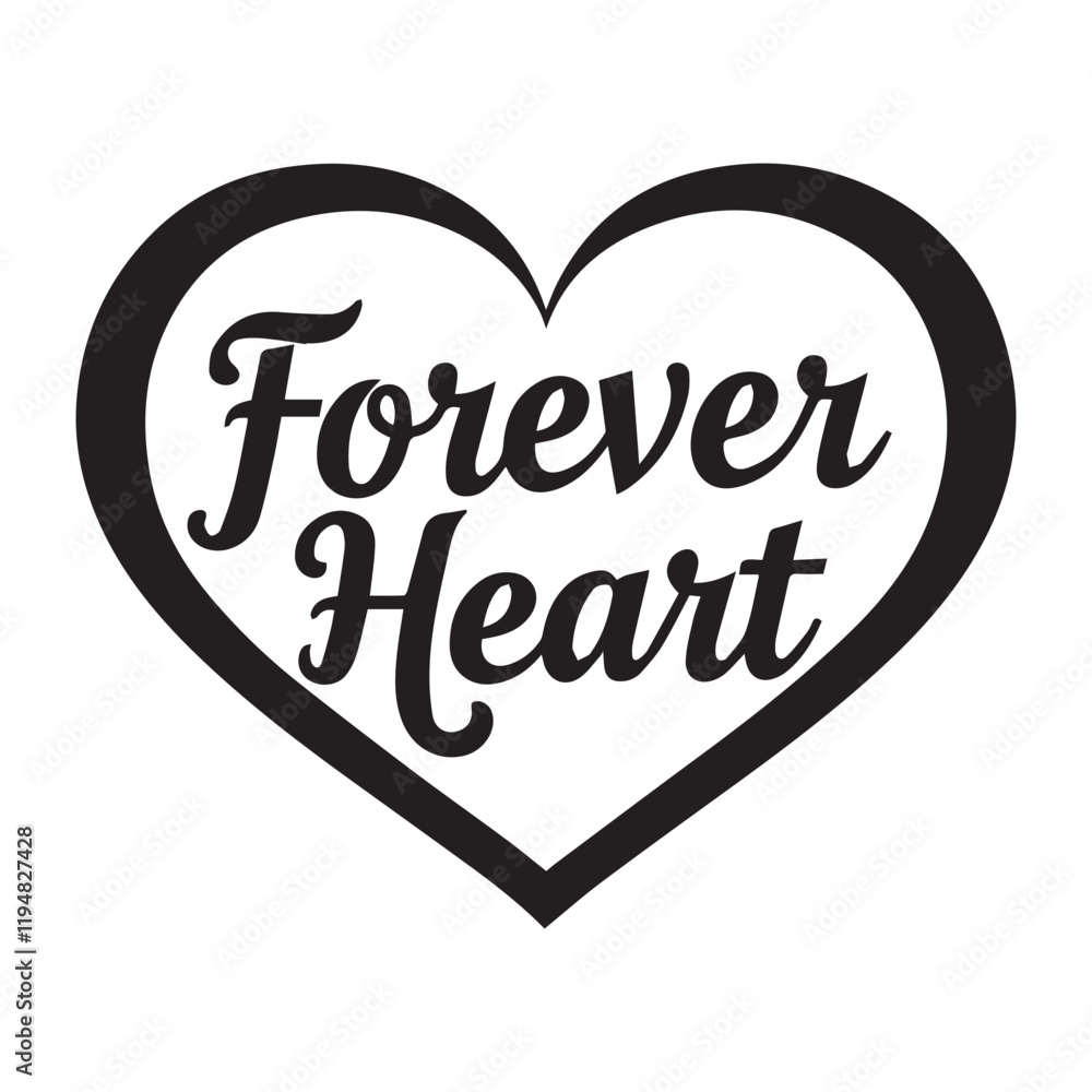 Valentine's Day Forever Heart_ vector, silhouette, illustration Valentine's Day Forever Heart_ vector, silhouette, illustration
