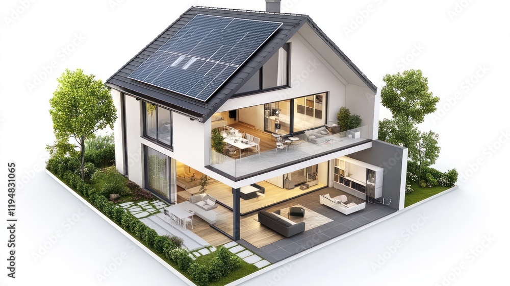 A sustainable 3D house plan with optimal solar panel positioning for maximum energy capture A sustainable 3D house plan with optimal solar panel positioning for maximum energy capture