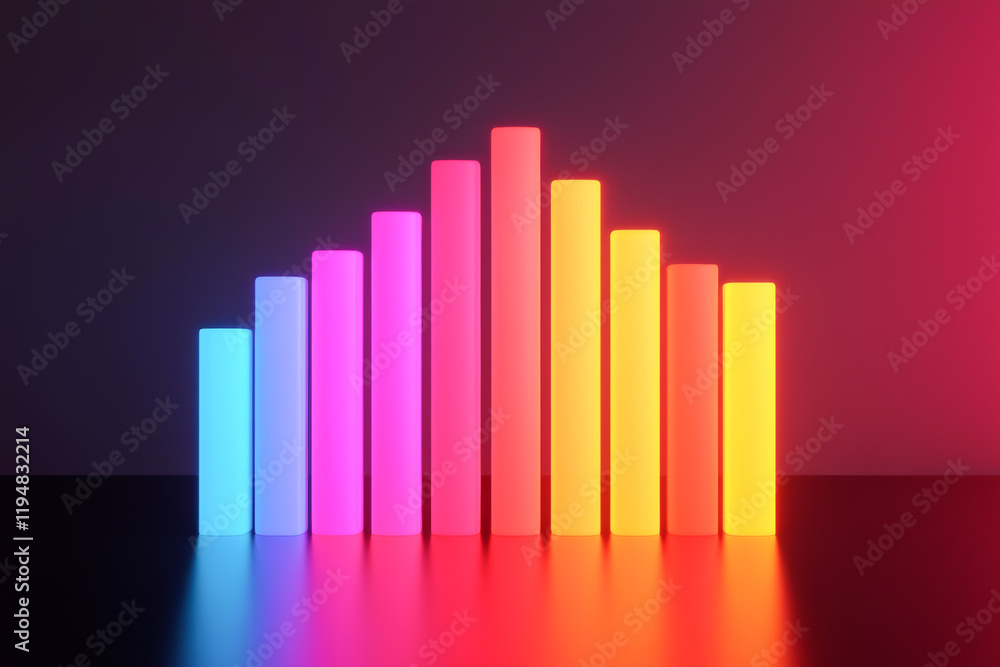 Colorful bars representing sound waves in a modern visual style. Colorful bars representing sound waves in a modern visual style.