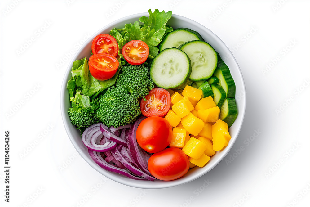 Bowl of colorful salad, isolated on white background Bowl of colorful salad, isolated on white background