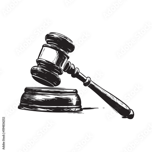 gavel on a wooden background