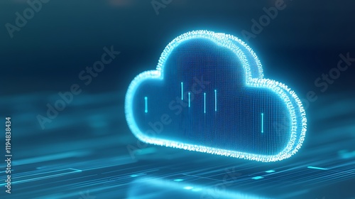 Wallpaper Mural Futuristic Digital Cloud Icon Representing Data Storage and Connectivity in Abstract Technology Environment Torontodigital.ca