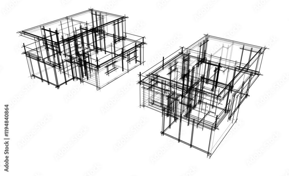Architectural drawing 3d drawing Architectural drawing 3d drawing