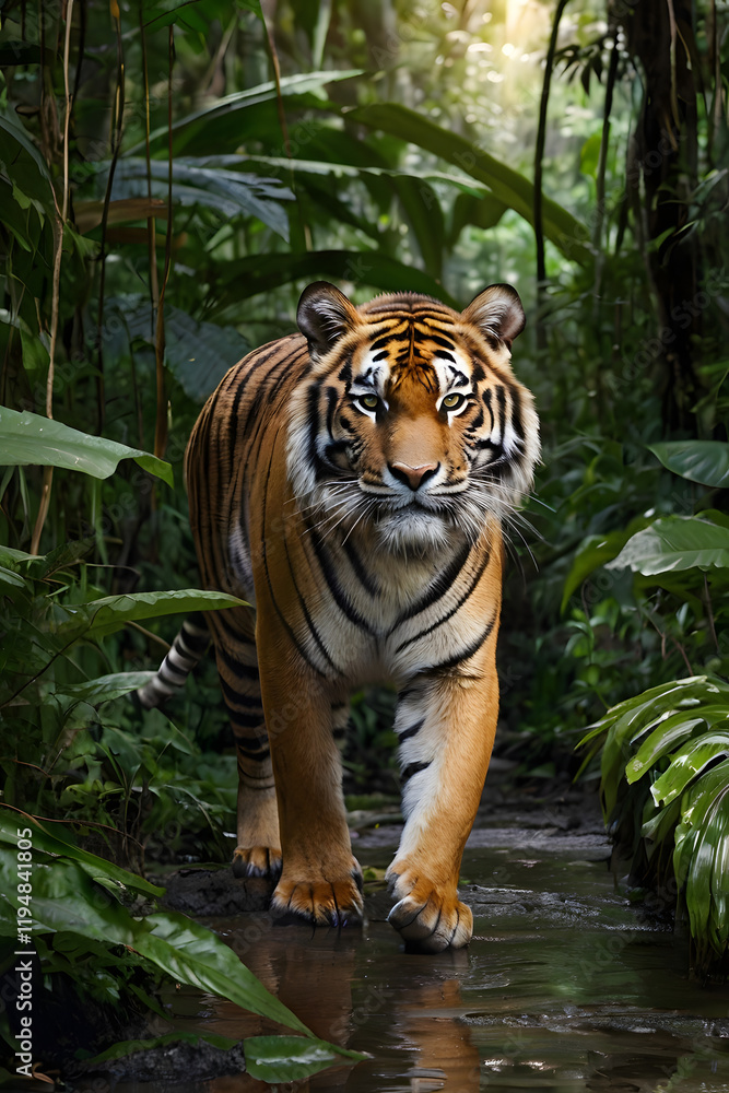 Obraz premium Tinger Walk in the Jungle wild