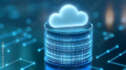 Wallpaper Mural Futuristic Digital Cloud Storage Platform with Data Visualization and Technology Interface Concept Torontodigital.ca