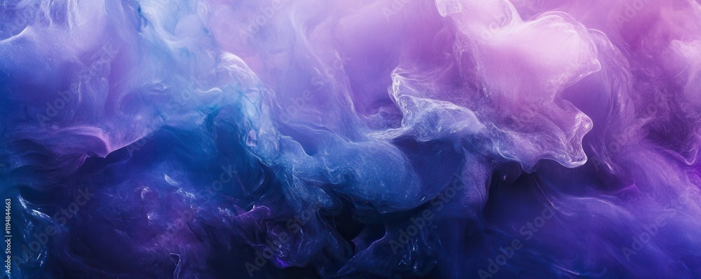 Obraz premium Blue and purple abstract background with flowing shapes, featuring soft gradients and ethereal textures creating a serene and dreamy visual effect, ideal for artistic designs\