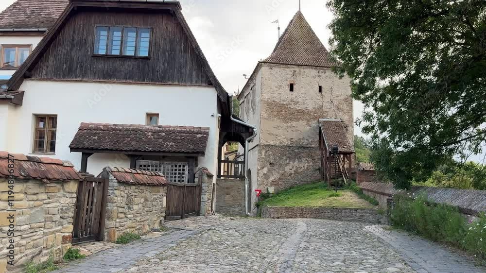 Medieval houses from Sighisoara Old Town. Medieval houses from Sighisoara Old Town.