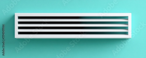 White Rectangular Ventilation Grille on a Turquoise Wall