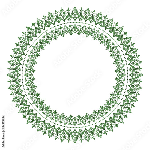 Damask Round Wreath gold circular round ornament floral Abstract pattern, Classic Victorian traditional style, illustration Vintage Design, Floral frames, Mandala, Antique, Moroccan frame