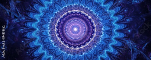 A radiating starburst effect with concentric lines in electric blues and purples, 4k photo.