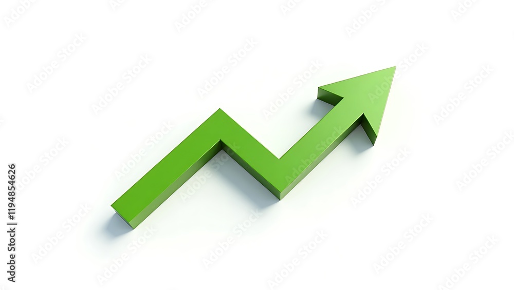 Green Upward Arrow: Growth, Progress, and Success Green Upward Arrow: Growth, Progress, and Success