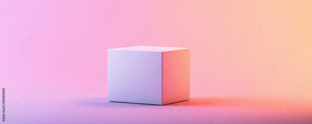 Fototapeta premium A realistic 3D mockup of a product box on a gradient background, 4k photo.