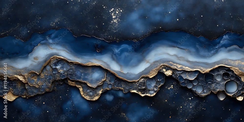 Abstract blue and gold agate texture. Abstract blue and gold agate texture.