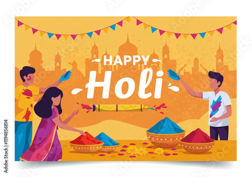 Happy Holi Festival Celebra...