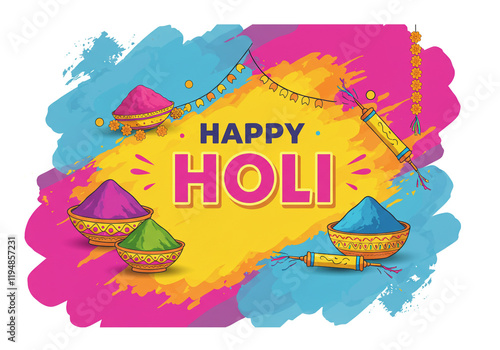 Colorful Happy Holi Celebra...