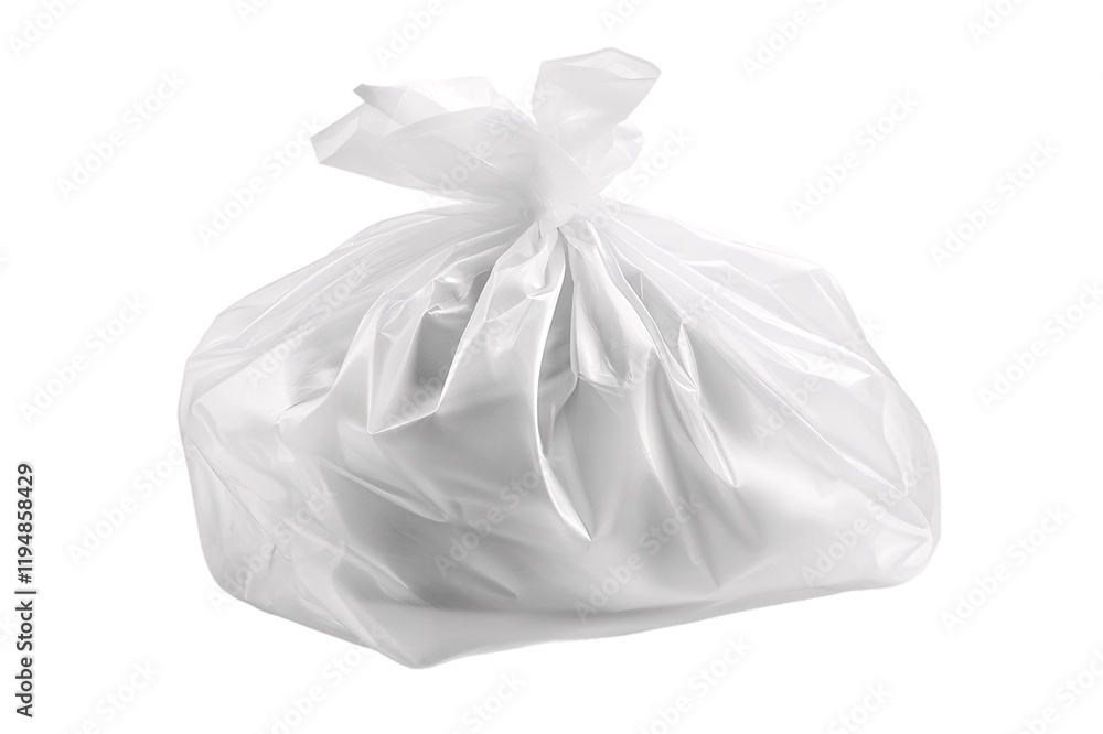 White plastic garbage bag isolated on a white background White plastic garbage bag isolated on a white background