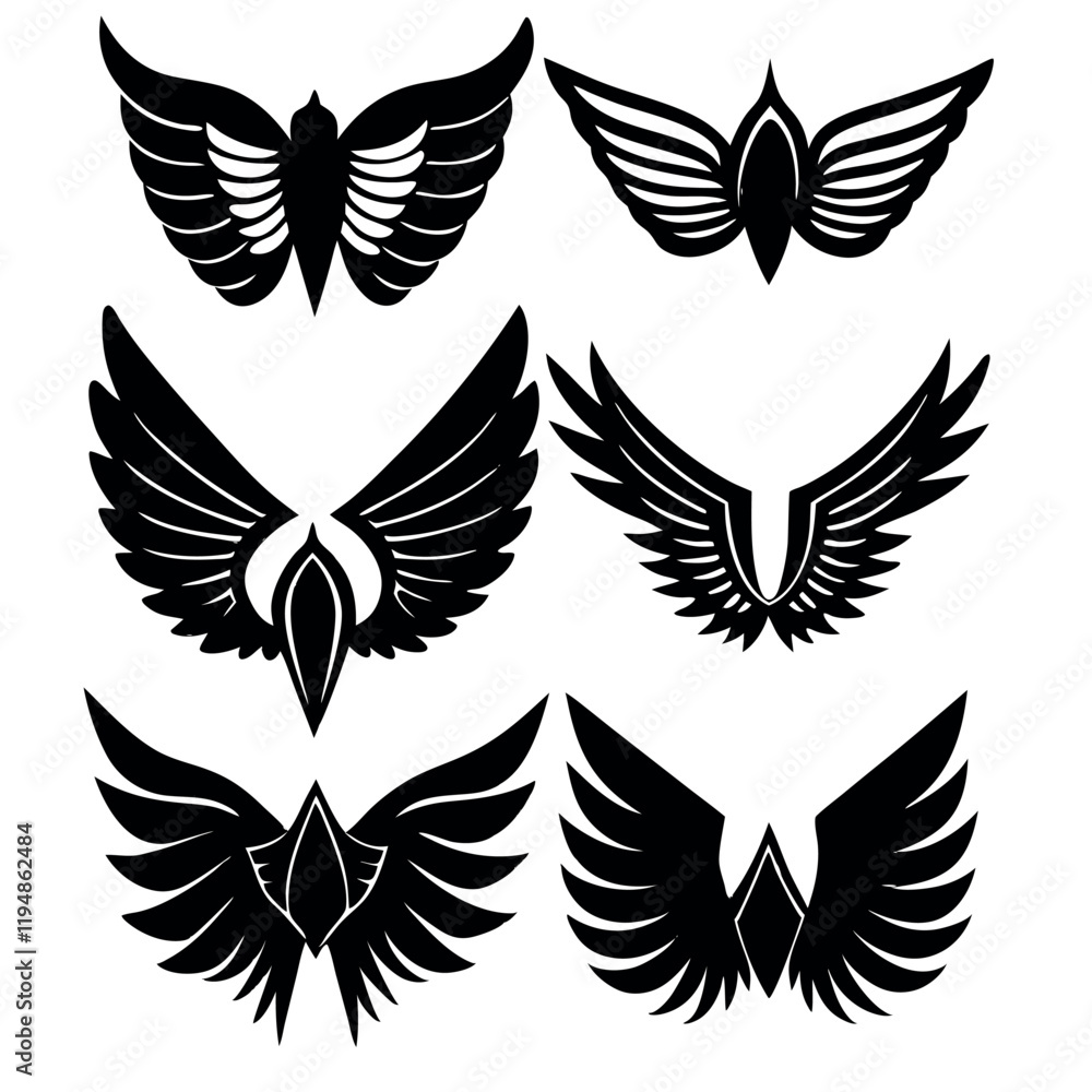 Obraz premium wings set vector