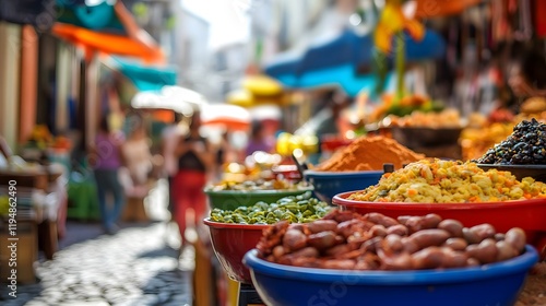 Vibrant Brazilian Street Market Scene