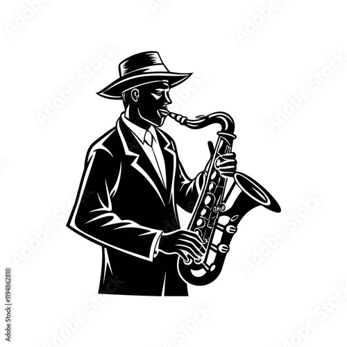 person with saxophone