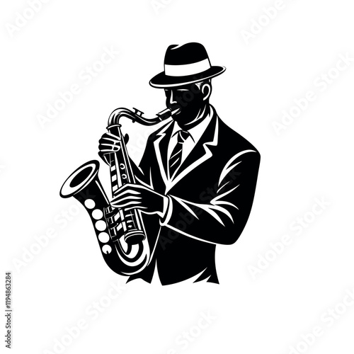saxophone player silhouette