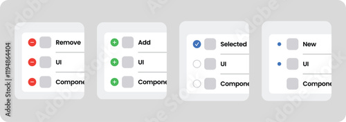 Switch toggle radio button icon set. Turn on and turn off slider. Switch on and off toggle. Power button in line and flat style. Material design switch buttons set