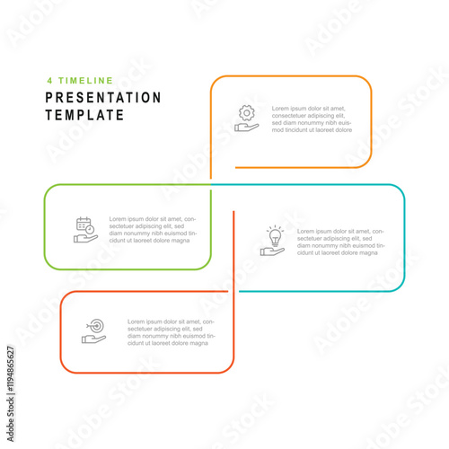 one line connection with 4 column shaped suitable for business information and infographic template 