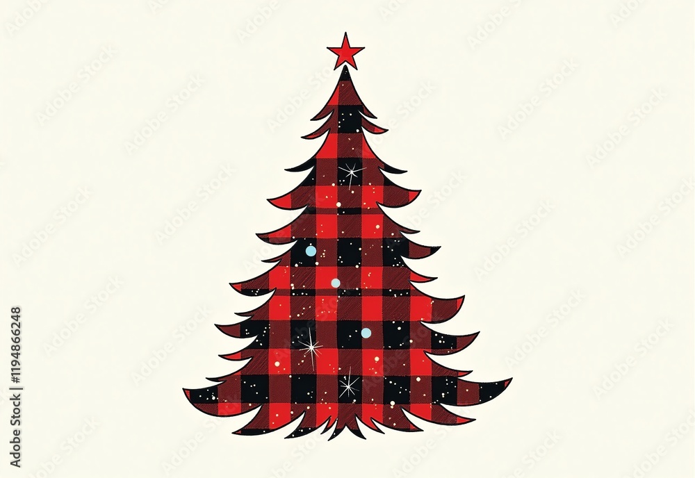 Plaid Christmas Tree Art with Red and Black Patterns for Holiday Marketing Materials
Plaid Christmas Tree Art with Red and Black Patterns for Holiday Marketing Materials