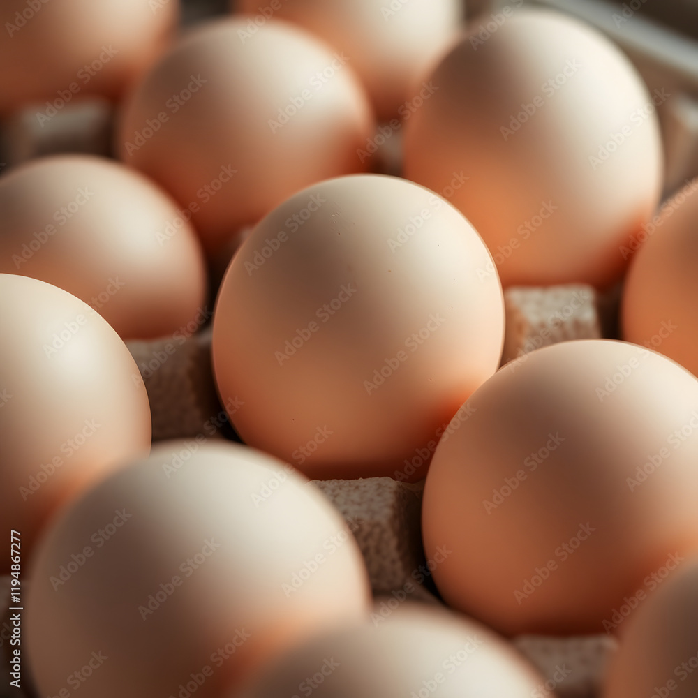 Natural variety of farm-fresh brown and white eggs in a close-up view Natural variety of farm-fresh brown and white eggs in a close-up view