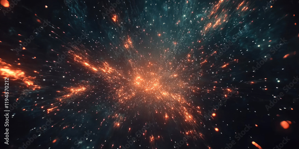 Fototapeta premium Stunning Fireworks Display on a Black Sky Background in 8K, Perfect for New Year's Celebrations