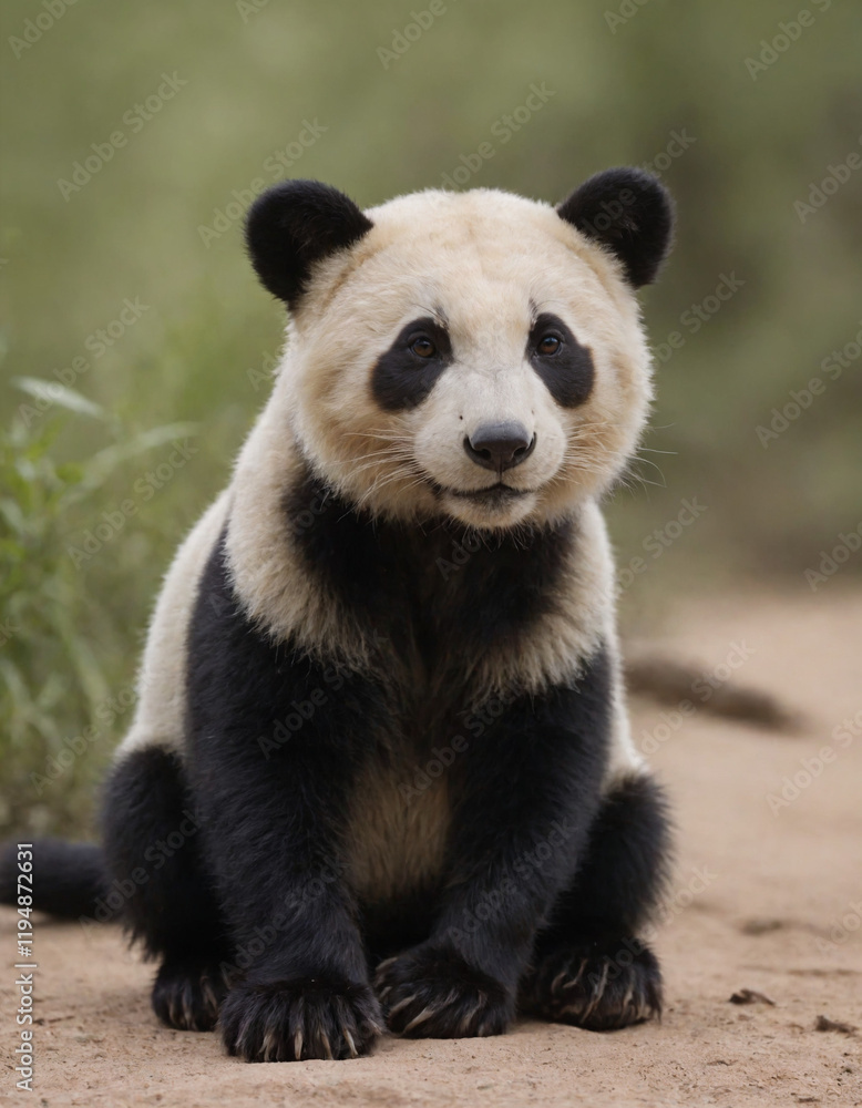 Obraz premium Adorable Panda Representing Earth Conservation