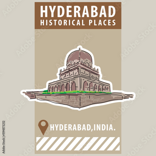 Vector city elements of historical place in Hyderabad
