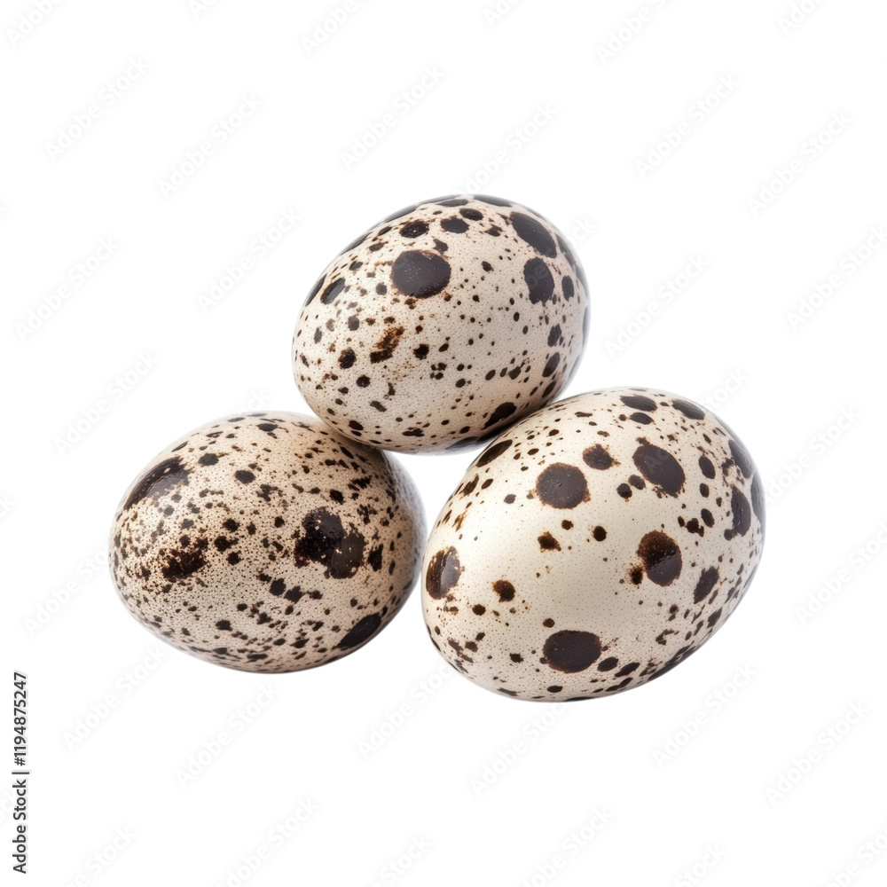 Three Speckled Quail Eggs Close-Up Studio Shot: A Delicate Balance of Nature's Beauty Three Speckled Quail Eggs Close-Up Studio Shot: A Delicate Balance of Nature's Beauty