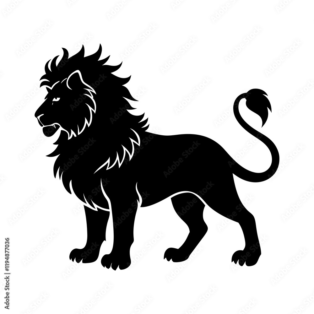 Obraz premium vector lion silhouette illustration