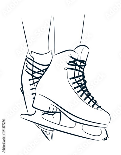 Sketch of the sports figured skates.