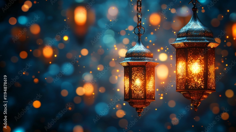 custom made wallpaper toronto digitalIlluminated Ornate Lanterns Hanging Against A Festive Background