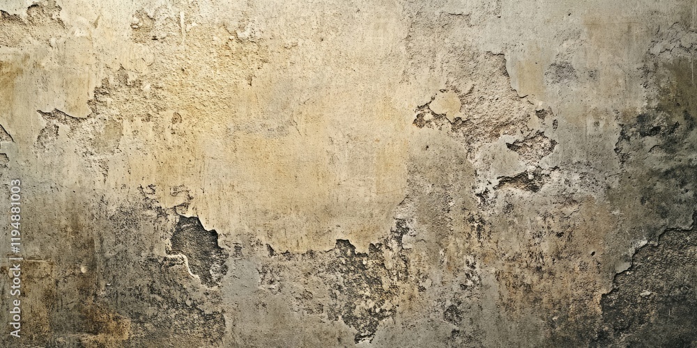 Weathered beige and gray wall texture with rough patches and peeling paint creates an artistic backdrop for photography and design projects. Weathered beige and gray wall texture with rough patches and peeling paint creates an artistic backdrop for photography and design projects.