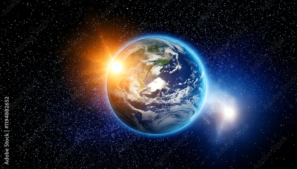 Fototapeta premium 青き星 ― 宇宙の宝石、地球 AI生成