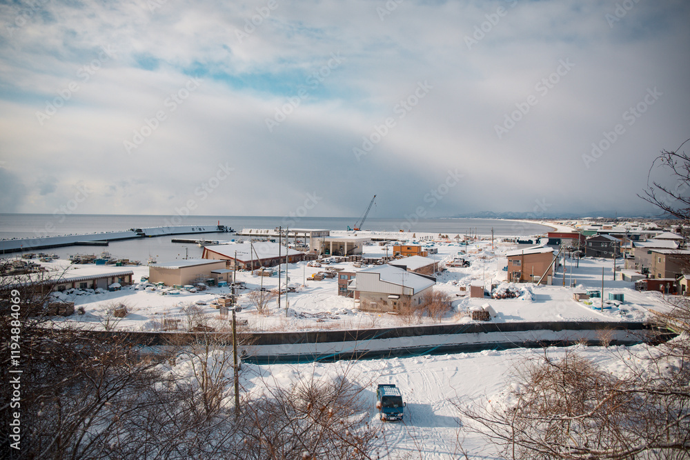 Fototapeta premium Snow and scenery in winter in Hokkaido, Japan