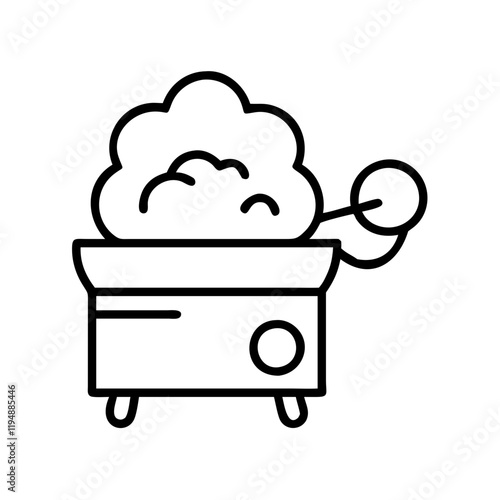 candy floss machine icon, candy floss machine line art - simple line art of candy floss machine, perfect for candy floss machine logos and icons and themed design 