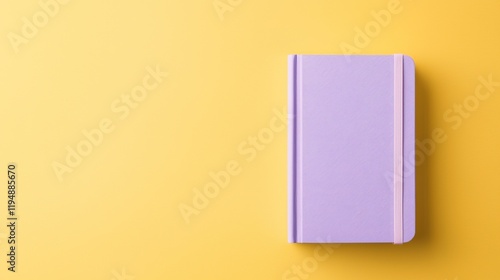 A purple notebook lies on a vibrant yellow background, creating a cheerful and modern aesthetic.