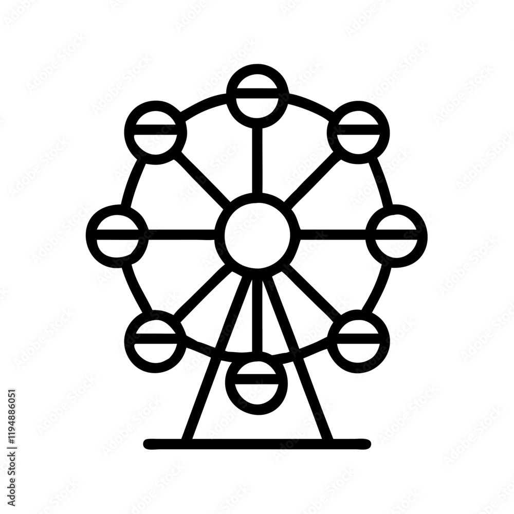 ferris wheel lights icon, ferris wheel lights line art - simple line art of ferris wheel lights, perfect for ferris wheel lights logos and icons and themed design ferris wheel lights icon, ferris wheel lights line art - simple line art of ferris wheel lights, perfect for ferris wheel lights logos and icons and themed design