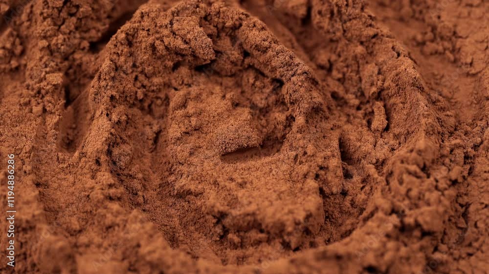 Cocoa powder pile close-up, rotation. Pastry chef.
Brown cocoa powder texture circle rotation close-up. Chocolate Cocoa powder pile close-up, rotation. Pastry chef.
Brown cocoa powder texture circle rotation close-up. Chocolate