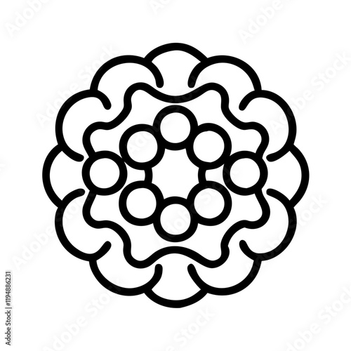 funnel cake icon, funnel cake line art - simple line art of funnel cake, perfect for funnel cake logos and icons and themed design 