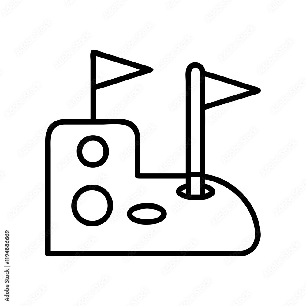 mini golf course icon, mini golf course line art - simple line art of mini golf course, perfect for mini golf course logos and icons and themed design mini golf course icon, mini golf course line art - simple line art of mini golf course, perfect for mini golf course logos and icons and themed design