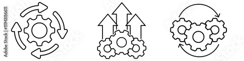 Operations icon vector set. workflow illustration sign collection. work flow symbol. automate logo.