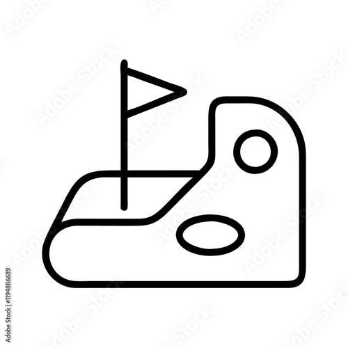 mini golf course icon, mini golf course line art - simple line art of mini golf course, perfect for mini golf course logos and icons and themed design 