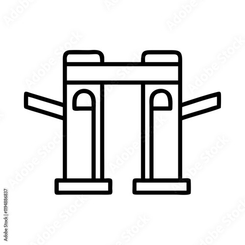 park entrance turnstile icon, park entrance turnstile line art - simple line art of park entrance turnstile, perfect for park entrance turnstile logos and icons and themed design 