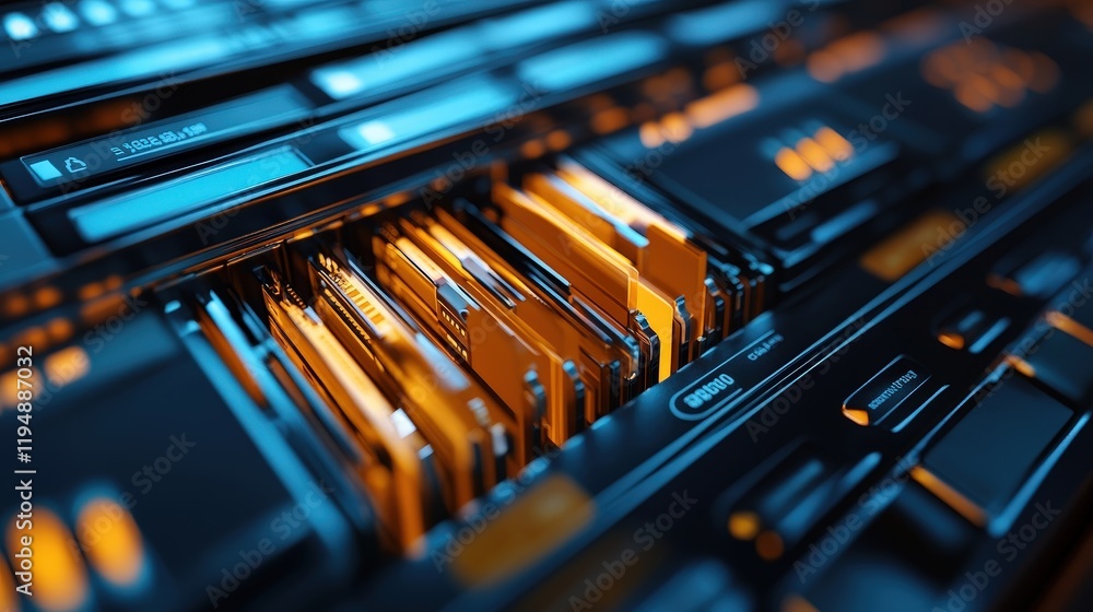 Digital Global Data Storage System Featuring Detailed Folders in Vibrant Blue and Orange Colors with Modern Interface Design Digital Global Data Storage System Featuring Detailed Folders in Vibrant Blue and Orange Colors with Modern Interface Design